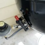 Close-up of gas control & igniter