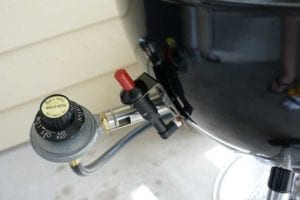 Close-up of gas control & igniter