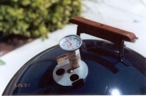 Thermometer in cork in top vent