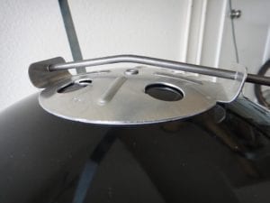 Close-up of damper handle bend