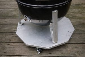 Close-up of aluminum platform