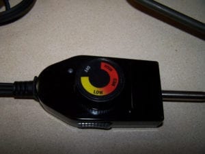 Thermostat control for smoker element