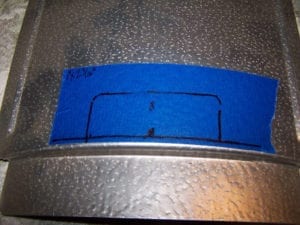 Marking the access door for cutting