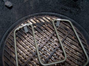 Close-up of electric element in charcoal grate