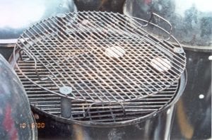 Two connected grates