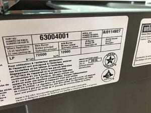 Example of 2017 AI code on a Genesis II LX S-640 made in USA