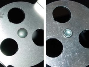 Backwards damper rivet
