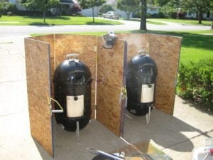 Twin plywood enclosures
