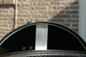 Close-up of lid on hanger
