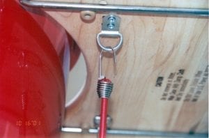 Shock cord connected to D-rings