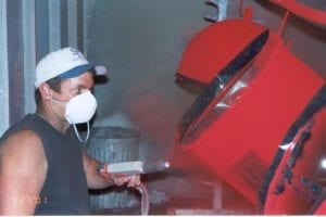 Jeff spraying the WSM parts