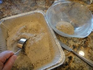 Measuring volume of ashes using dip & sweep method.