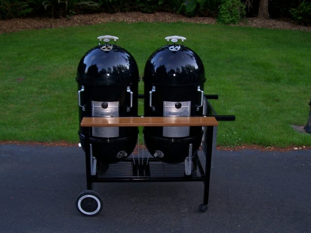 Weber Performer frame converted to twin WSM cart