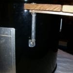 Close-up of work table/handle connection