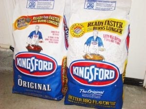 2010 formula Kingsford Charcoal Briquets (left) and a 2009 bag (right).