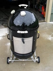 Pull-behind WSM in cooking orientation