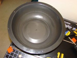 Nested pans after holes have been drilled