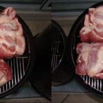 Pork butts on top grate, 18" left, 22" right