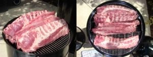 Ribs in rib rack, 18" left, 22" right