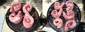 Rolled ribs on grate, 18" left, 22" right