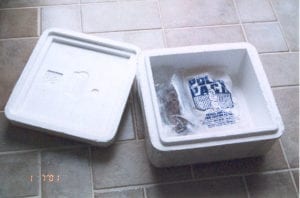 Styrofoam shipping box