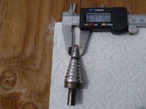 Stopping point indicated on Unibit step drill bit