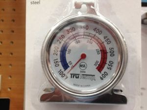 Close-up of Taylor oven dial thermometer