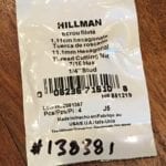 Hillman Thread Cutting Nut 7/16 Hex 1/4" Stud packaging