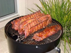Finished ribs in the cooker