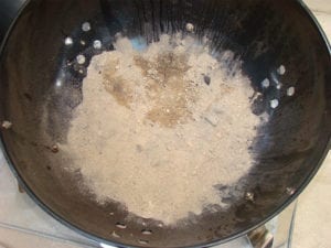 Ashes in bottom of bowl