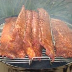 Side view of ribs in rib rack