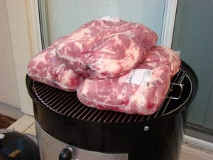 Top grate load test - 45 pounds of pork butt