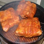 Six pork butts in cooker