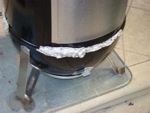 Using foil to close out-of-round gaps around bowl