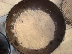Ashes in bowl
