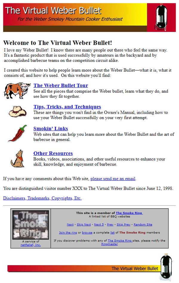 The Virtual Weber Bullet in 1999