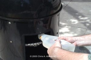 Adding water to pan through access door