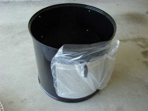 Protective plastic bag on access door