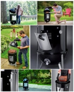 Weber Smokey Mountain Cooker Smoker photo collage