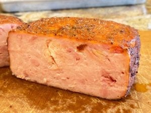 Interior view of smoked canned ham