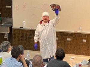 Ray Riley displays quality grading cards