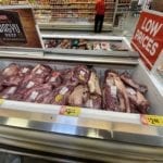 The brisket section at H-E-B supermarket