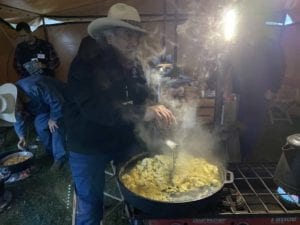 J. Arthur Garcia making scrambled eggs