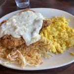 Chicken fried steak, scrambled eggs & hashbrowns at Standard Diner