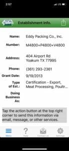 USDA establishment lookup for Est. 4800