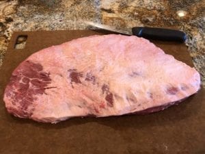 Fat side of brisket flat after trimming