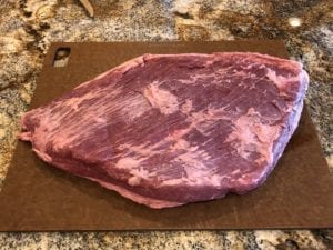 Lean side of brisket flat before trimming