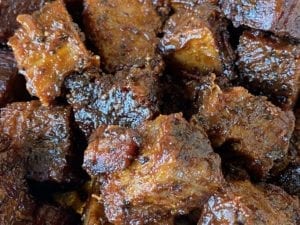 Close-up of brisket burnt ends