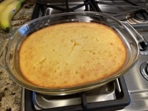 Finished spoon bread casserole