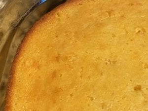 Close-up of spoon bread casserole